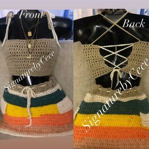 Crochet two piece set (multicolored)